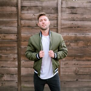 Mens Olive Zip Jacket