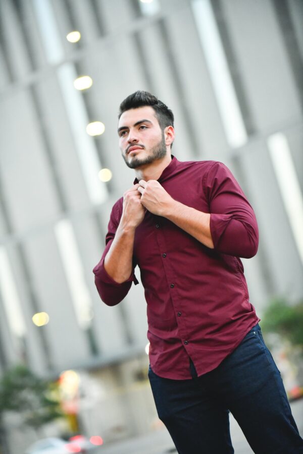 Maroon Button Up